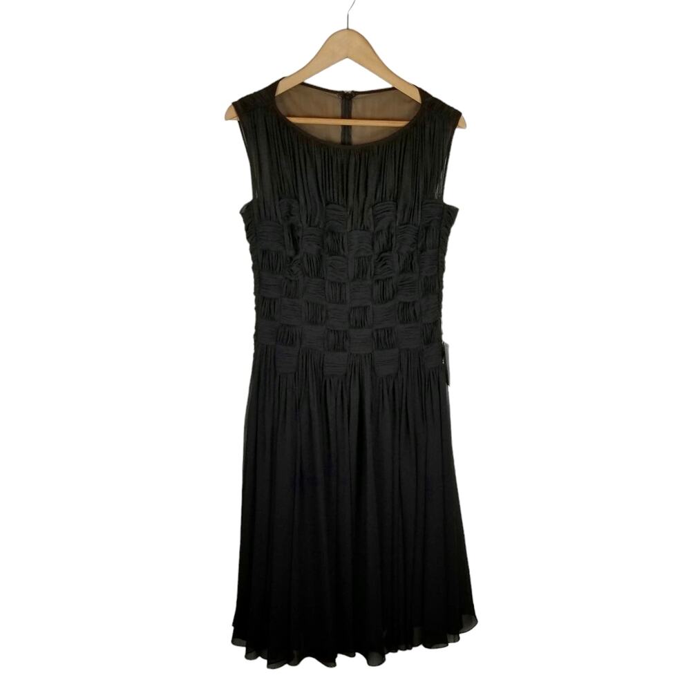 Tadashi Shoji NWT Black Sleeveless Chiffon Sleeveless Dress Size 8